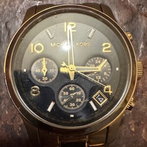 Used Michael Kors Gold and Black Chronograph Watch